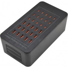 Station de charge multiple USB-C et USB-A 150W bloc avec 30 ports pour smartphones tablettes et accessoires - Noir