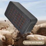 Station de charge multiple USB-C et USB-A 150W bloc avec 30 ports pour smartphones tablettes et accessoires - Noir