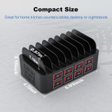 Station de charge USB 150W/35A avec 16 ports - Chargeur rapide multi-appareils iPad, tablettes et smartphones avec détection intelligente et protection multiple - Noir