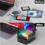 Station de charge USB 150W/35A avec 16 ports - Chargeur rapide multi-appareils iPad, tablettes et smartphones avec détection intelligente et protection multiple - Noir