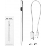 Stylo actif universel Wozinsky pour Android et iOS (sans fil, se charge en USB-C) - Blanc