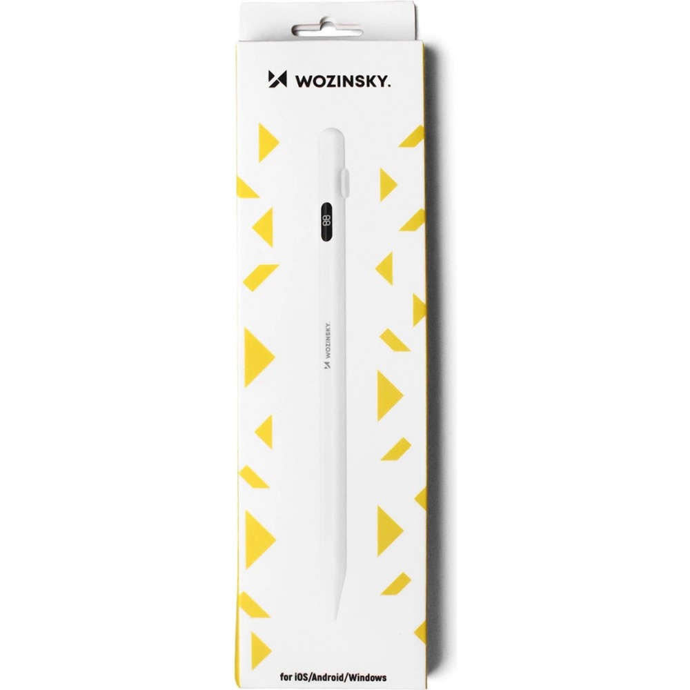 Stylo actif universel Wozinsky pour Android et iOS (sans fil, se charge en USB-C) - Blanc