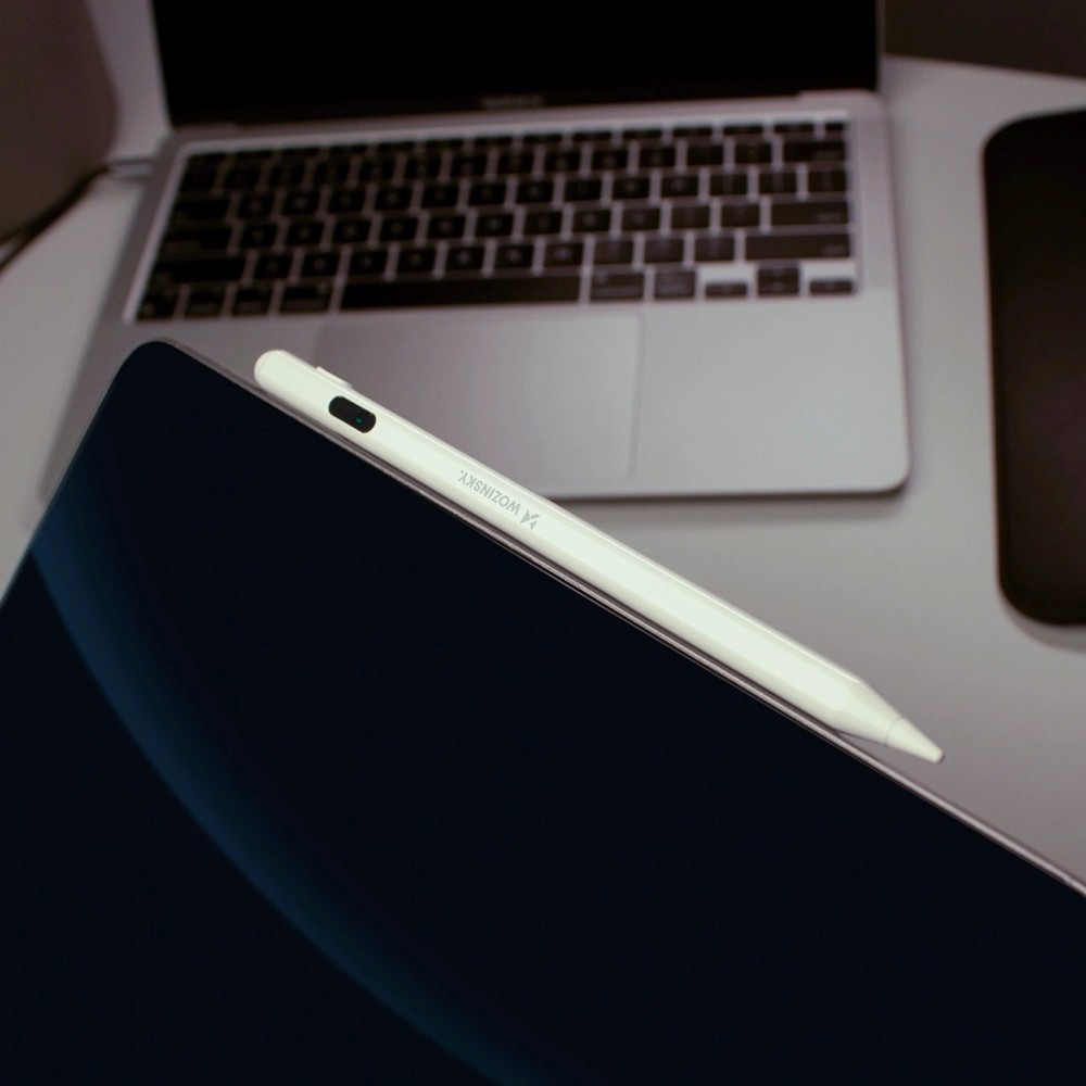 Stylo actif universel Wozinsky pour Android et iOS (sans fil, se charge en USB-C) - Blanc