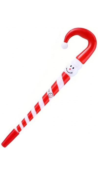 Weihnachtsstift Zuckerstange Schneemann ideal f&uuml;r Geschenke und &Uuml;berraschungen - Rot