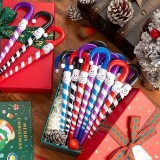 Stylo de No&euml;l sucre d&rsquo;orge de bonhomme de neige id&eacute;al pour cadeaux et surprises - Rouge