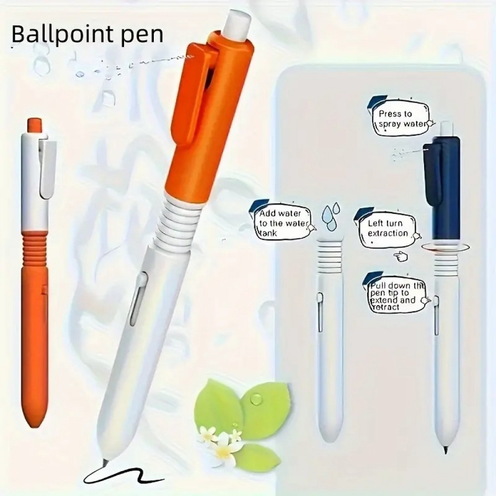 Stylo farceur vaporisateur drôle pour bureau ou école cadeau amusant en ABS résistant - Orange