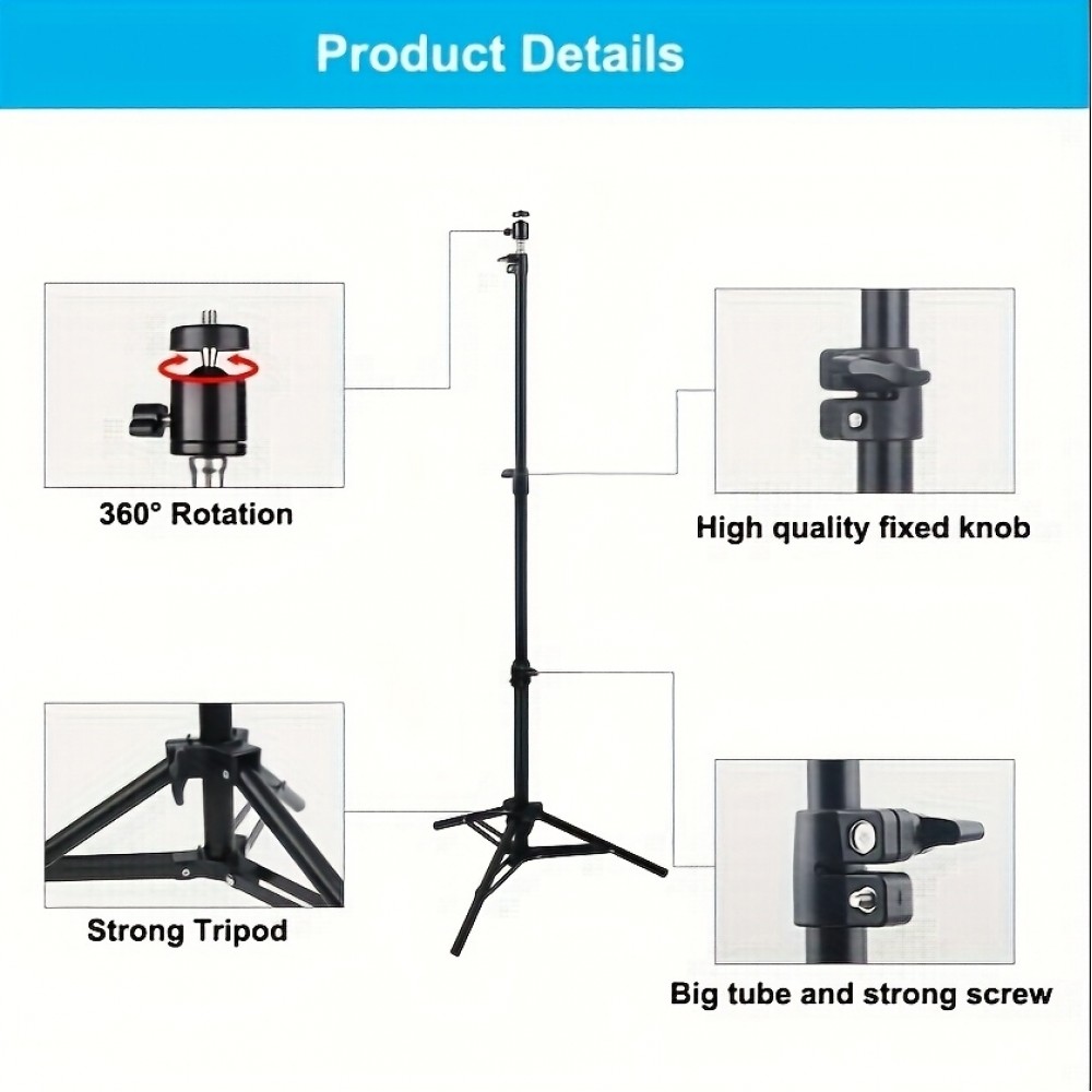 Support de projecteur trépied rétractable HY300 Pro hauteur ajustable jusqu'à 110cm - Noir