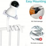 Support flexible universel baby phone pour téléphone ou caméra pivotant en silicone ajustable à différentes surfaces - Blanc