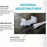 Support flexible universel baby phone pour téléphone ou caméra pivotant en silicone ajustable à différentes surfaces - Blanc