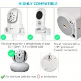 Support flexible universel baby phone pour téléphone ou caméra pivotant en silicone ajustable à différentes surfaces - Blanc