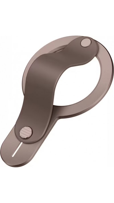 Support magn&eacute;tique MagSafe iPhone 17/16/15/14/13/12 anneau pliable d&eacute;tachable grip s&eacute;curis&eacute; en alliage zinc avec adaptateur inclus - Brun