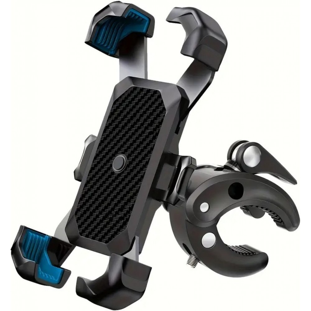 Support t&eacute;l&eacute;phone 4 griffes antichoc fixation guidon v&eacute;lo moto poussette ou scooter robuste et s&eacute;curis&eacute; - Noir
