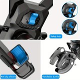 Support t&eacute;l&eacute;phone 4 griffes antichoc fixation guidon v&eacute;lo moto poussette ou scooter robuste et s&eacute;curis&eacute; - Noir