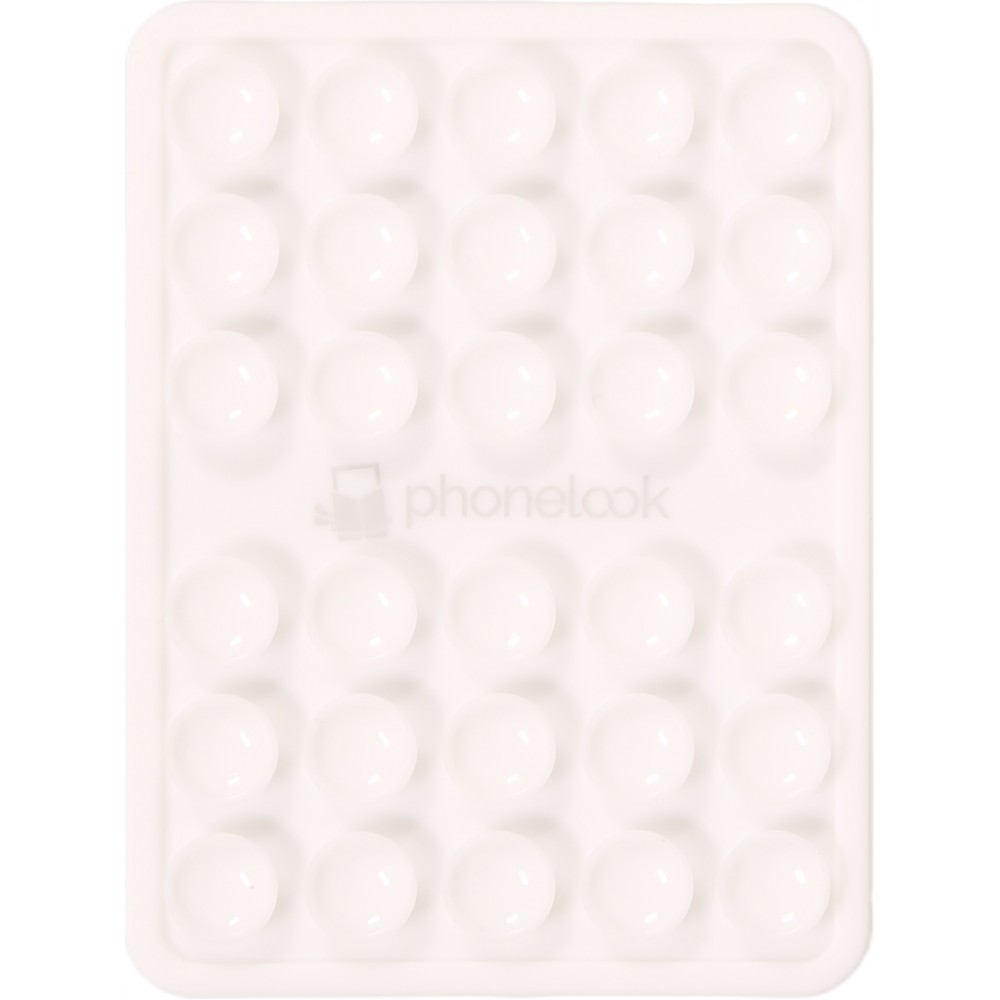 Support téléphone universel ventouse PhoneLook avec fixation autocollante en silicone - Blanc