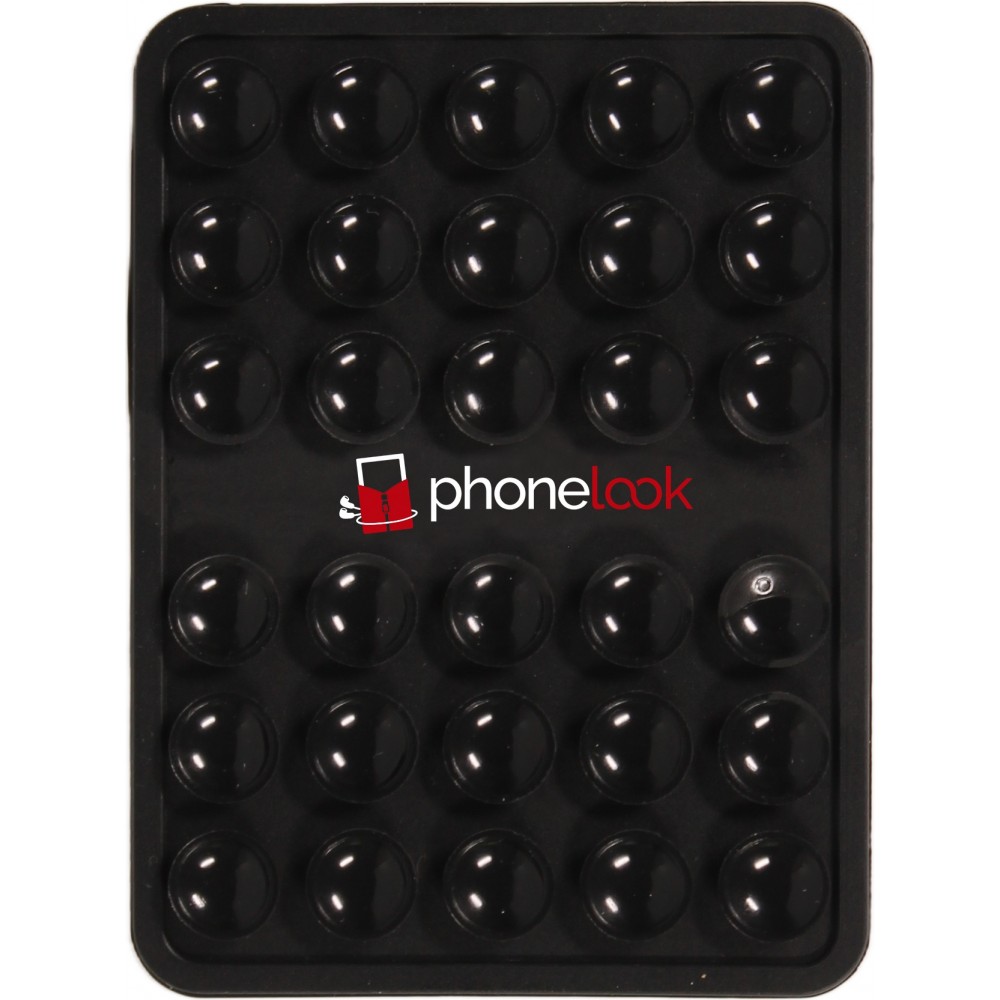 Support téléphone universel ventouse PhoneLook avec fixation autocollante en silicone - Noir