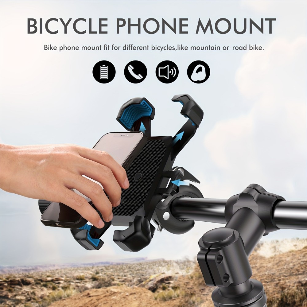 Support téléphone vélo avec fixation anti-choc pour guidon scooter / moto / trotinette - Noir