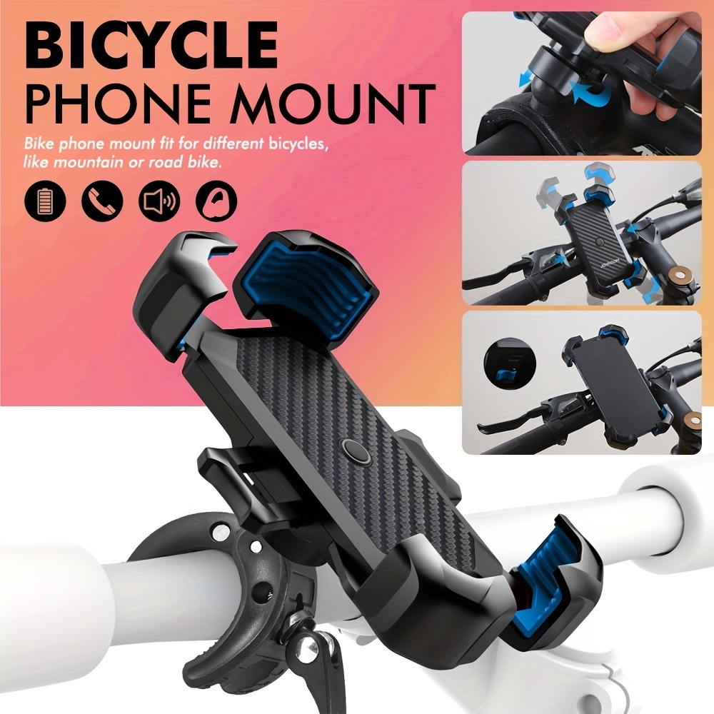 Support téléphone vélo avec fixation anti-choc pour guidon scooter / moto / trotinette - Noir