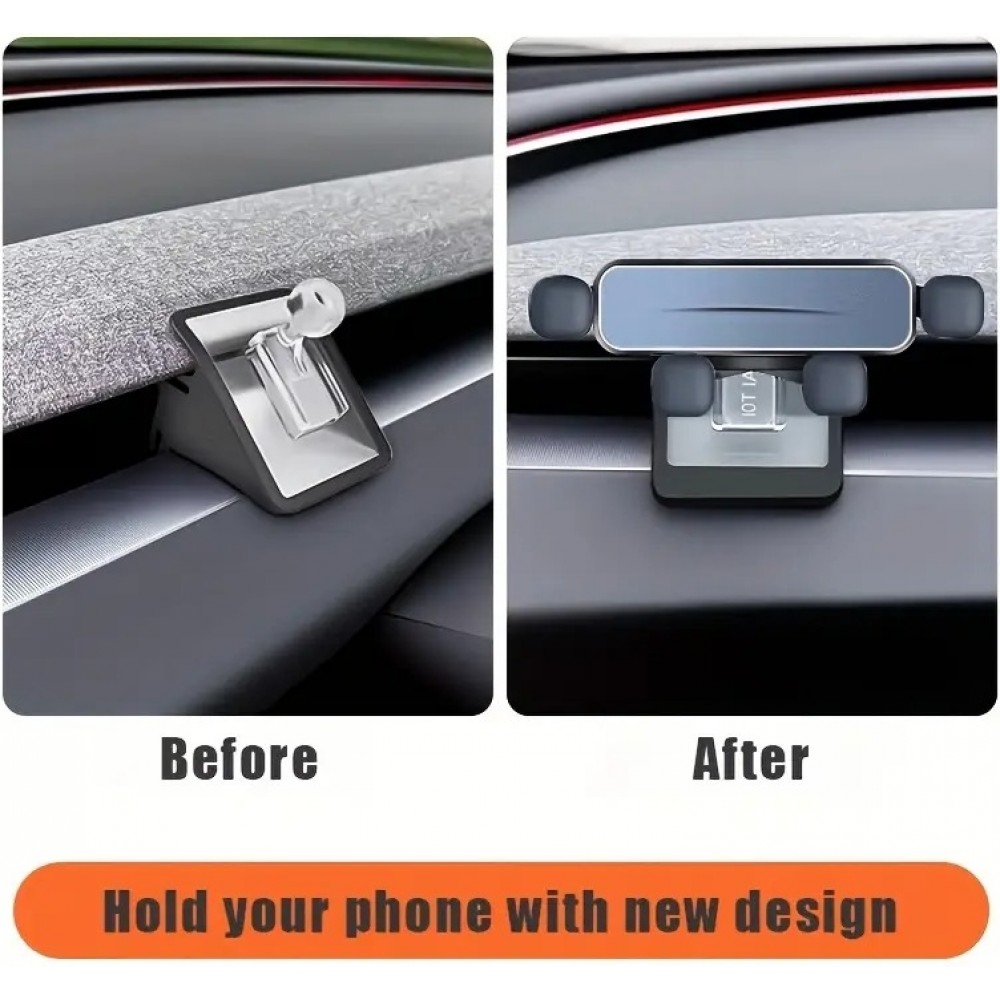 Support téléphone voiture Tesla Model 3/Y (2024-2025) fixation solide montage intégré design spécifique Tesla - Noir