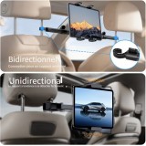 360° drehbarer Universeller Tablet/Telefon Halter für Autositz Kopfstütze mit verstellbarem und sicherem Rücksitzhalter - Schwarz