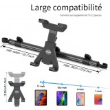 360° drehbarer Universeller Tablet/Telefon Halter für Autositz Kopfstütze mit verstellbarem und sicherem Rücksitzhalter - Schwarz