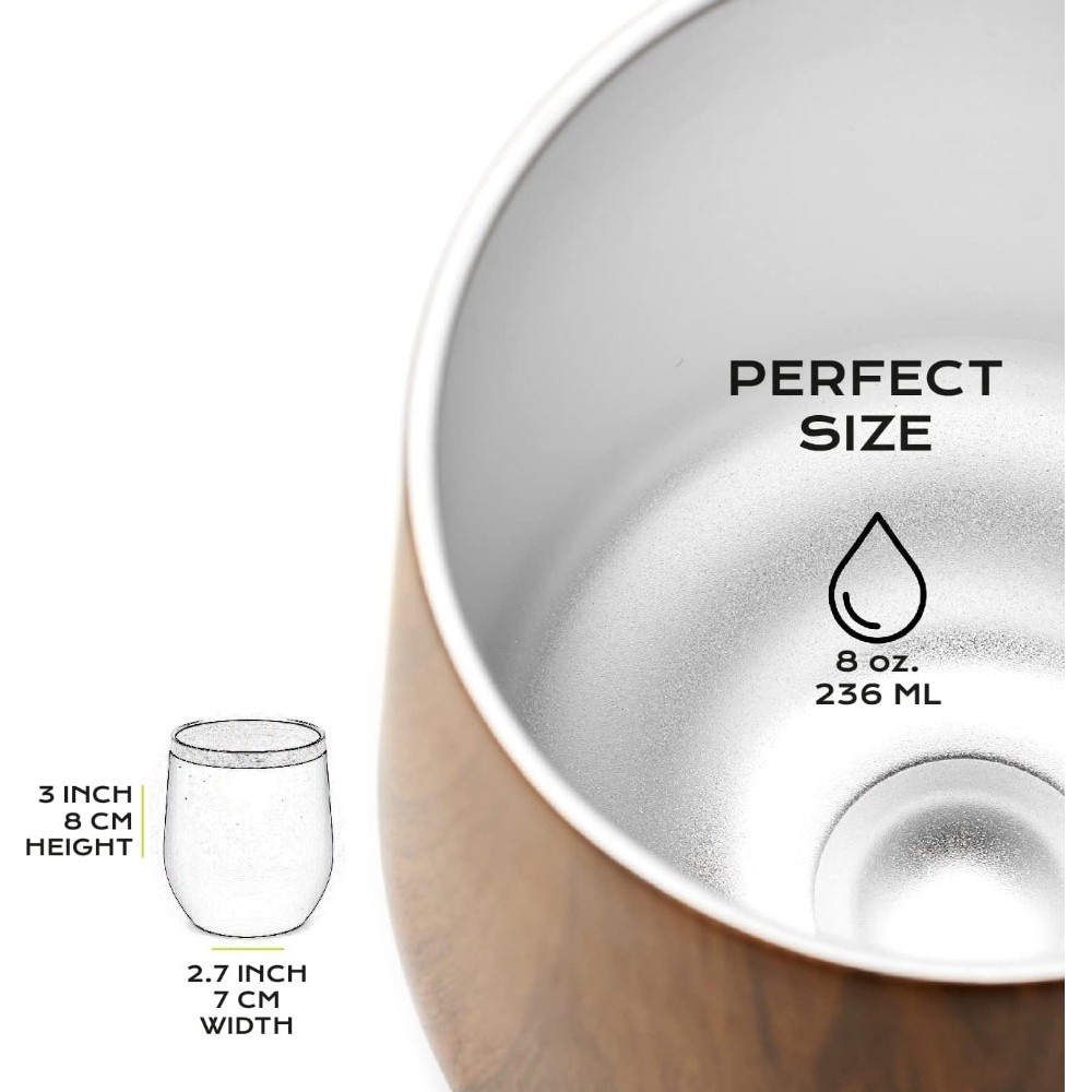 Tasse yerba mate avec bombilla kit gourd 250 ml couvercle + paille + brosse de nettoyage - Bois