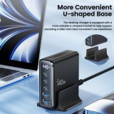Tech-Protect DC140W-GAN Station de charge multiport avec 5 ports 3x PD USB-C et 2x QC 3.0 USB-A - Noir