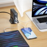 Tech-Protect DC140W-GAN Station de charge multiport avec 5 ports 3x PD USB-C et 2x QC 3.0 USB-A - Noir