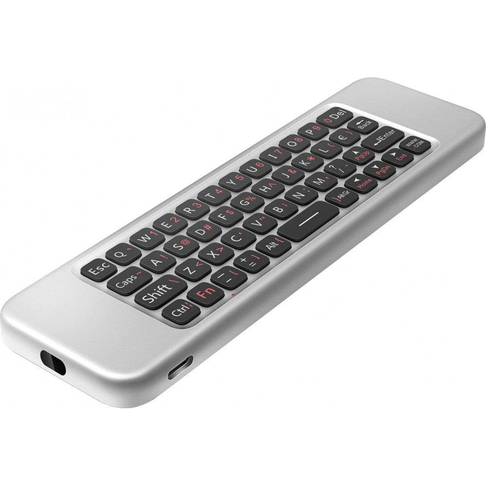 T&eacute;l&eacute;commande W3 Air Mouse Bluetooth 2.4G ultra-fine avec gyroscope et mini clavier pour Android TV Box/PC/Mac/Linux - Noir