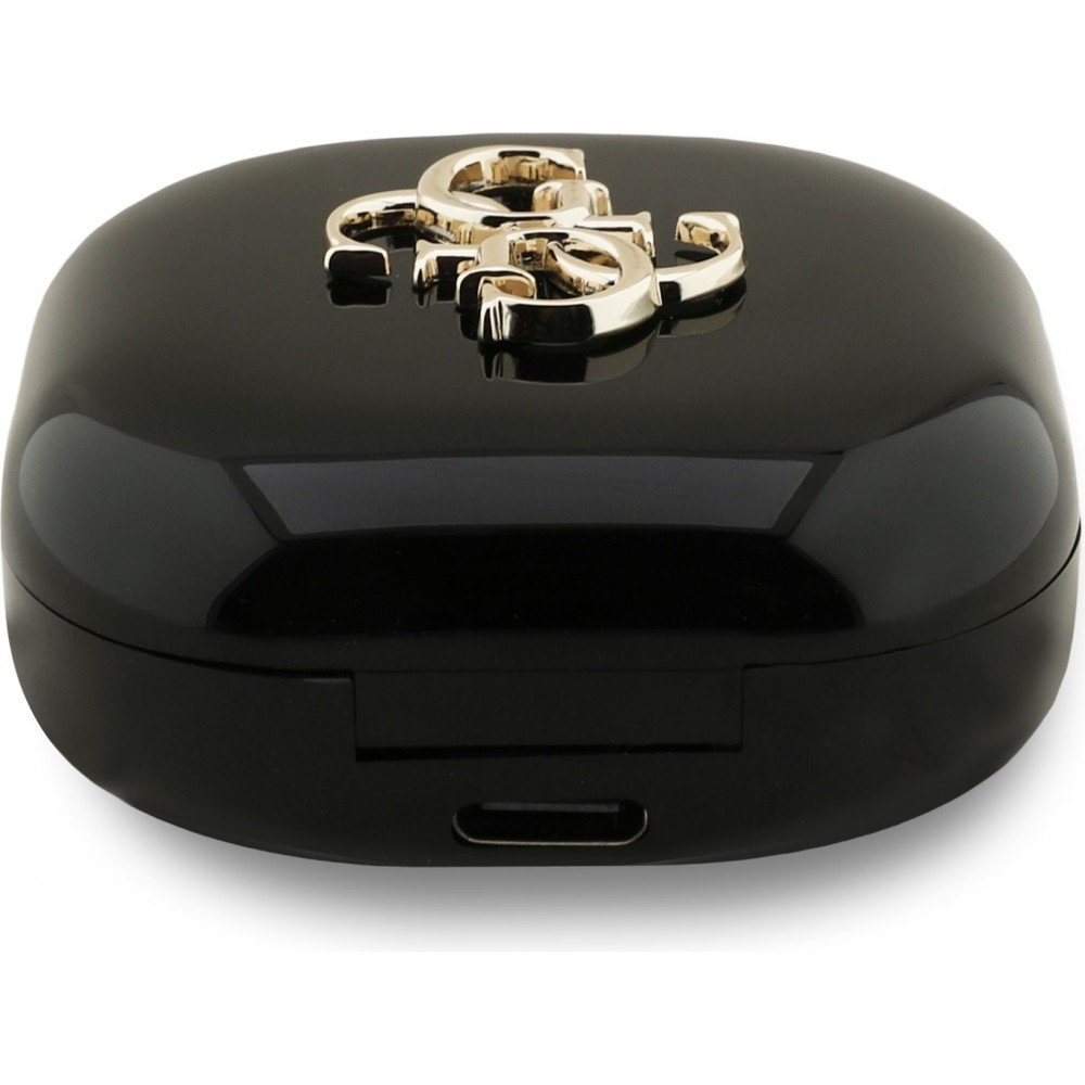 TWS Guess 4G Metal Logo &eacute;couteurs Bluetooth charge rapide 16h d'autonomie et assistant vocal - Noir