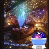 Sternenhimmel-Projektor Nachtlicht USB 12 Farben, 360&deg; Drehung Stimmungslicht f&uuml;rs Zimmer & Party - Blau