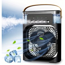 Ventilateur brumisateur rafraîchissant USB multifonction avec diffuseur d'arômes 6 modes de pulvérisation ajustable - Noir