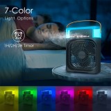 Ventilateur brumisateur rafraîchissant USB multifonction avec diffuseur d'arômes 6 modes de pulvérisation ajustable - Noir
