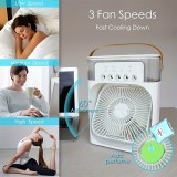 Ventilateur brumisateur rafraîchissant USB multifonction avec diffuseur d'arômes 6 modes de pulvérisation ajustable - Noir