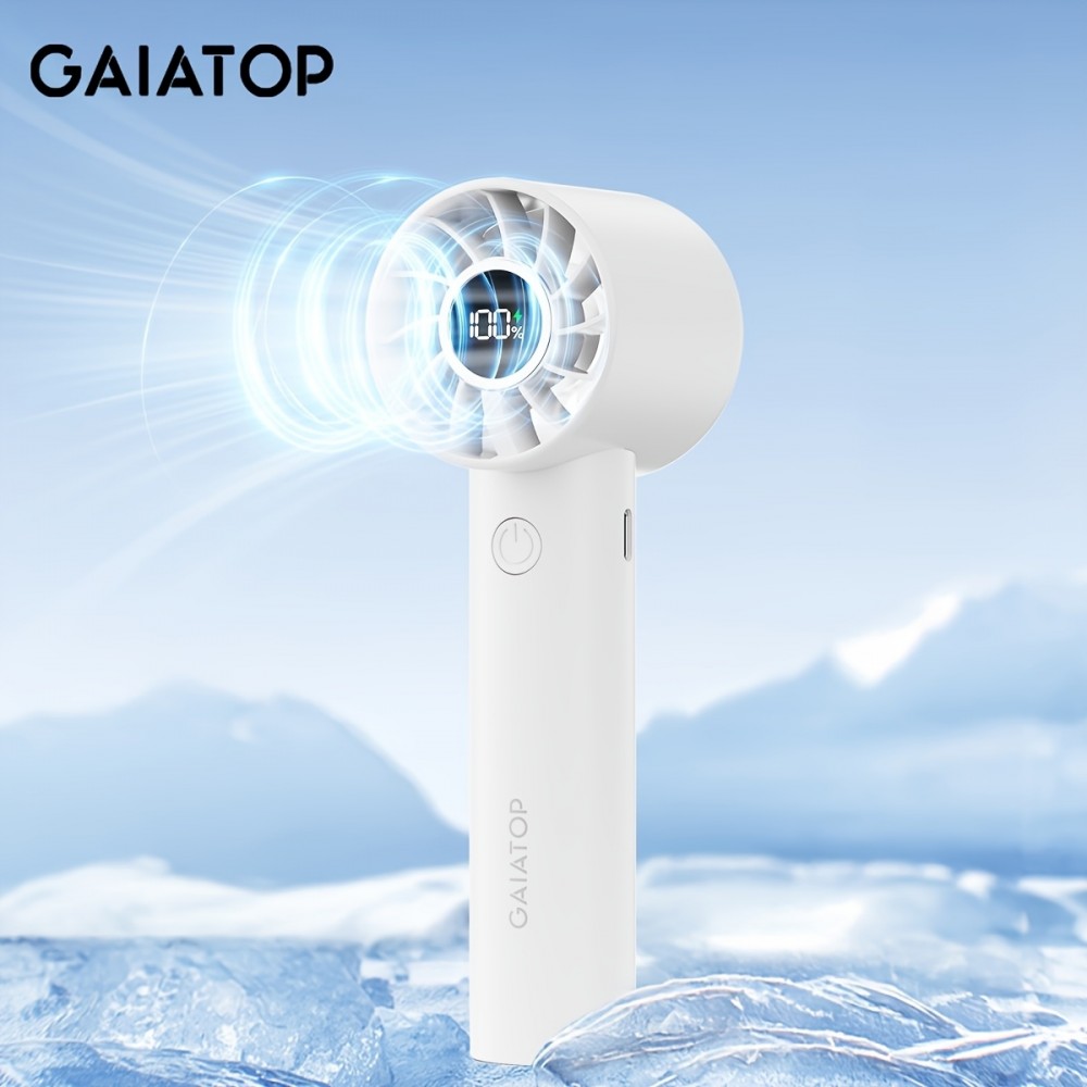 Ventilateur portable Gaiatop HF-01 rechargeable à 3 vitesses avec lampe de poche intégrée (1800mAh, USB-C) - Noir
