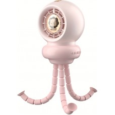 Ventilateur portable look bébé enfant avec trépied flexible pour voiture / voyage / poussette - Rose