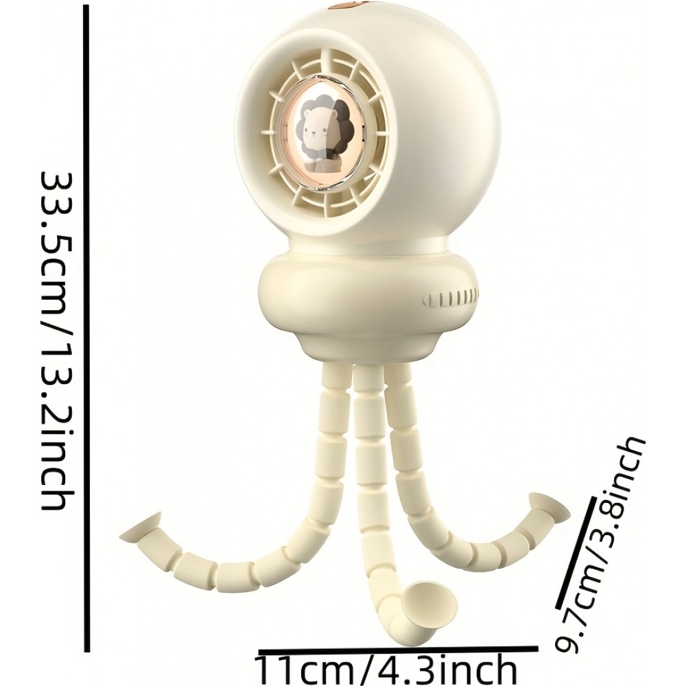 Ventilateur portable look bébé enfant avec trépied flexible pour voiture / voyage / poussette - Rose