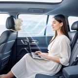 Ventilateur portable look bébé enfant avec trépied flexible pour voiture / voyage / poussette - Rose