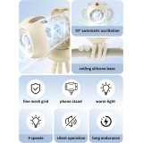 Ventilateur portable look bébé enfant avec trépied flexible pour voiture / voyage / poussette - Rose