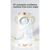 Ventilateur portable look bébé enfant avec trépied flexible pour voiture / voyage / poussette - Rose