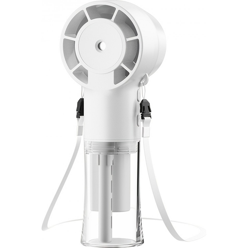 Ventilateur portable spray avec brumisateur humidificateur réserve d'eau rechargeable - Blanc