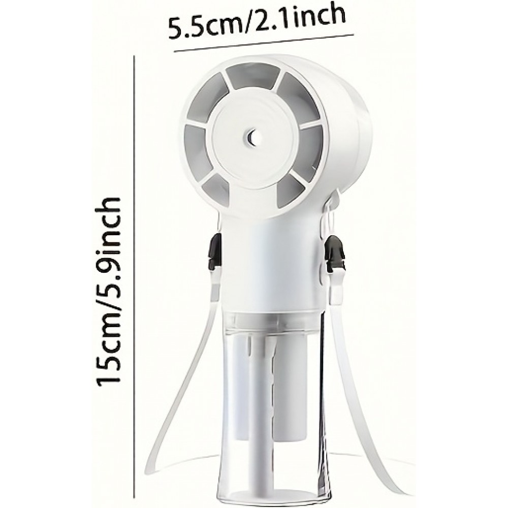 Ventilateur portable spray avec brumisateur humidificateur réserve d'eau rechargeable - Blanc
