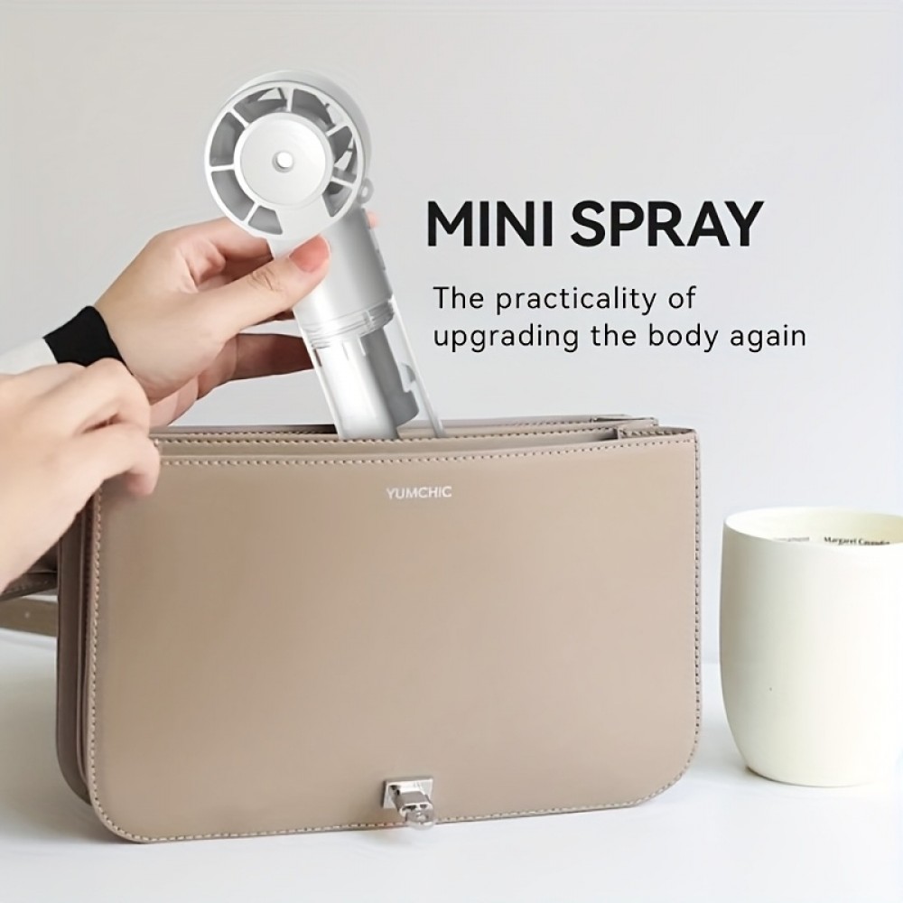 Ventilateur portable spray avec brumisateur humidificateur réserve d'eau rechargeable - Blanc