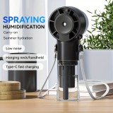 Ventilateur portable spray avec brumisateur humidificateur réserve d'eau rechargeable - Blanc