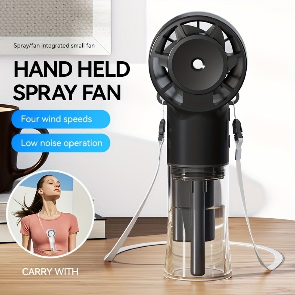 Ventilateur portable spray avec brumisateur humidificateur réserve d'eau rechargeable - Blanc