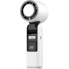 Ventilateur puissant à 4 vitesses portable rechargeable pliable avec batterie 4000mAh affichage digital - Blanc