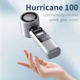 Ventilateur puissant à 4 vitesses portable rechargeable pliable avec batterie 4000mAh affichage digital - Blanc