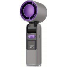 Ventilateur puissant à 4 vitesses portable rechargeable pliable avec batterie 4000mAh affichage digital - Violet