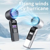 Ventilateur puissant à 4 vitesses portable rechargeable pliable avec batterie 4000mAh affichage digital - Violet