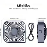 Ventilateur USB portable rotatif 360° silencieux et design à 3 vitesses - Gris