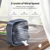 Ventilateur USB portable rotatif 360° silencieux et design à 3 vitesses - Gris